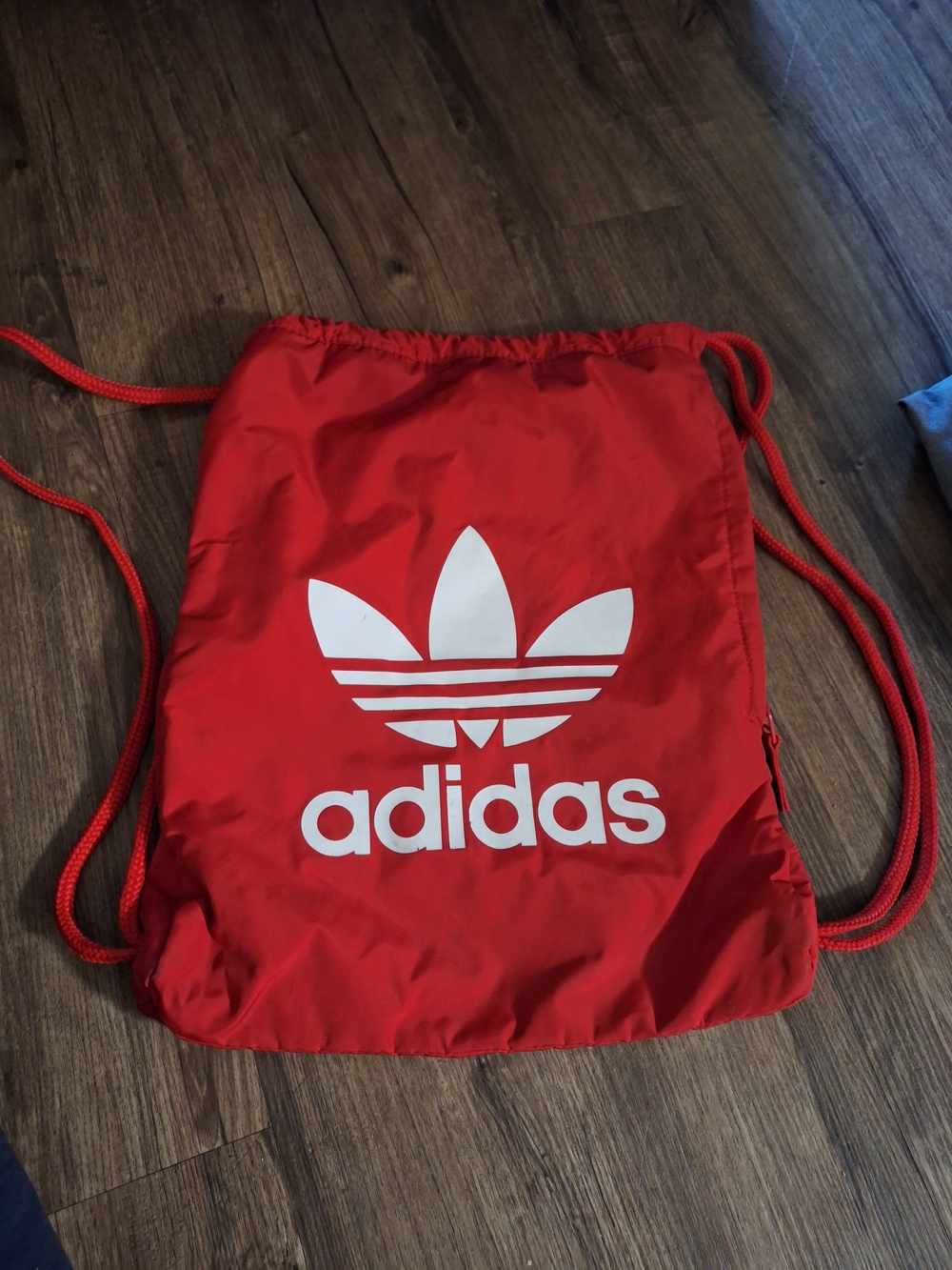 adidas Red Drawstring Trefoil Backpack Sack